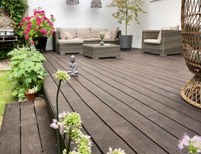pose de terrasse bois exotique Thillois 51
